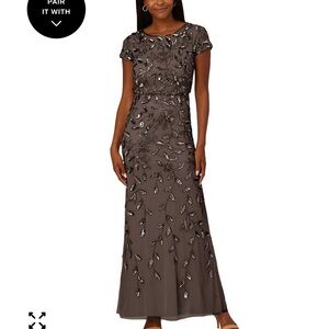 Adrianna Papell Sequined brown formal dress. Size 8 “Mother of Bride or Groom”
